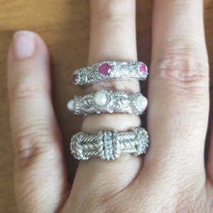 Judith Ripka Rings set of 3, never worn.